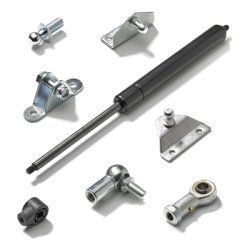 Gas struts with various end fittings and brackets  | Febrotec