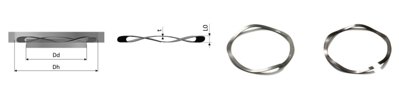 Waved spring washers with schematic diagram • e.g. for tolerance compensation of ball bearings | Febrotec