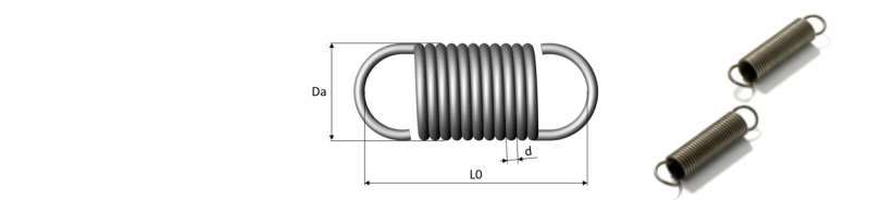 Extension springs with schematic diagram | Febrotec