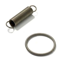 Extension springs made from 1.1200 high-carbon spring steel and 1.4310 stainless spring steel wire V2a • Wire diameter: 0,1 mm – 5,26 mm | Febrotec